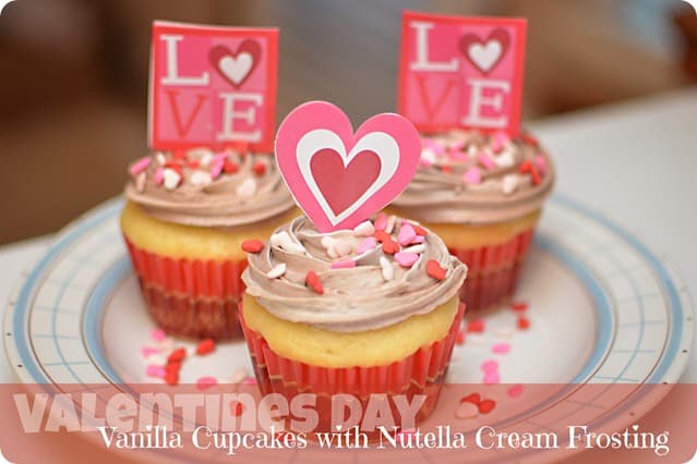 Vanilla Cupcakes with Nutella Frosting