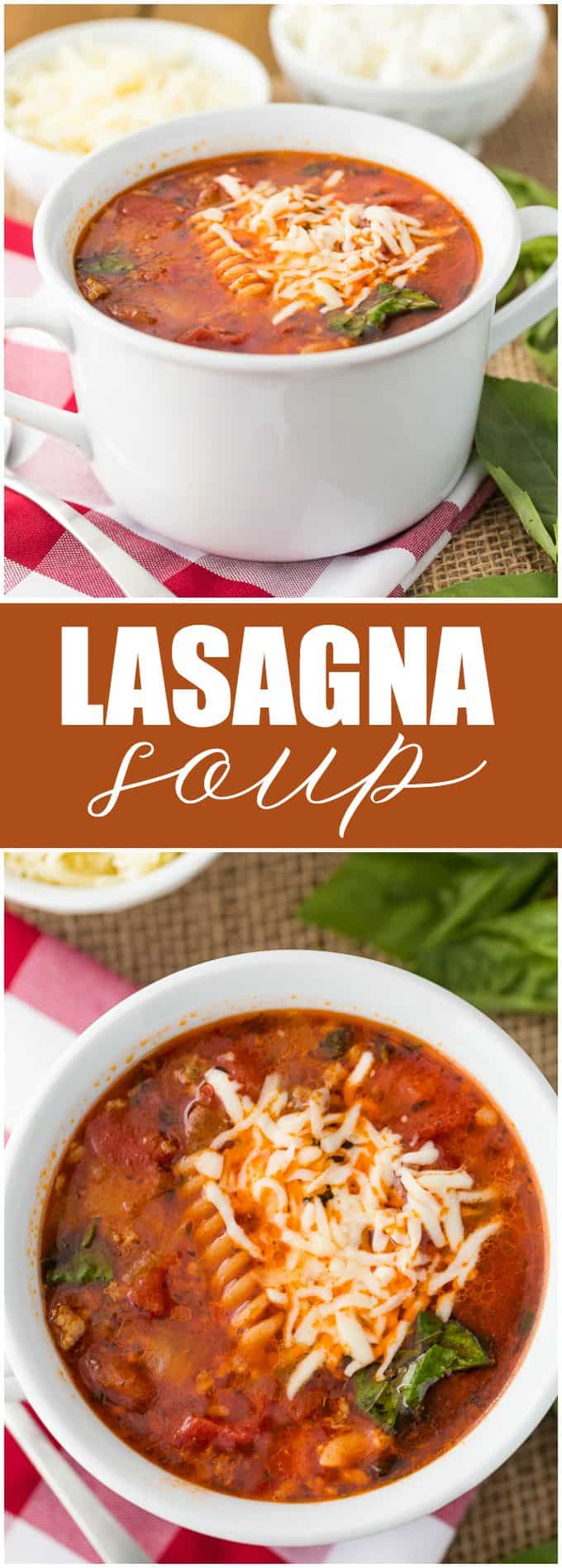 Lasagna Soup - If you love lasagna, you need to try this soup! I love it more than lasagna and it's easier to make too!