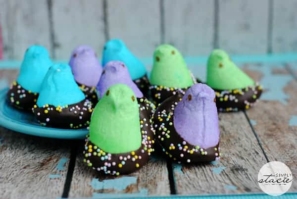 Chocolate Dipped Chick Peeps - Add some chocolate and sprinkles to your Peeps!