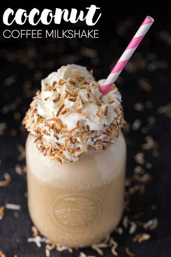 Coconut Coffee Milkshake - Cold, creamy and luscious! This is the drink you want to be sipping as you enjoy a day relaxing in the sun.