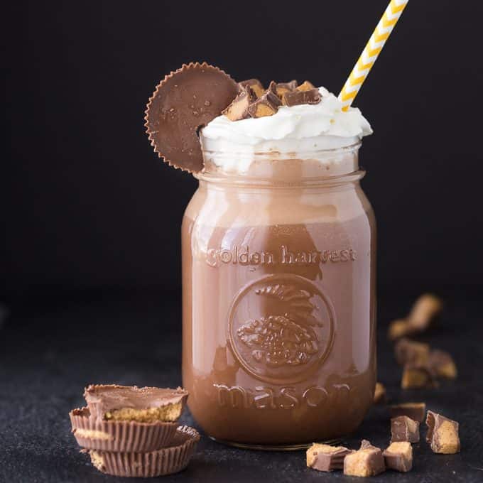 Reese Coffee Milkshake - A perfectly cold and sweet combination of ice cream, coffee, chocolate and peanut butter. 
