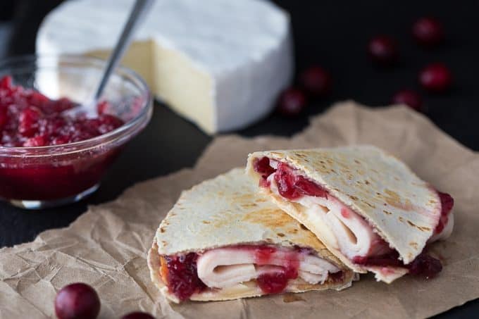 Turkey, Cranberry & Brie Quesadillas - A simple lunch or snack that takes only minutes to prepare! 