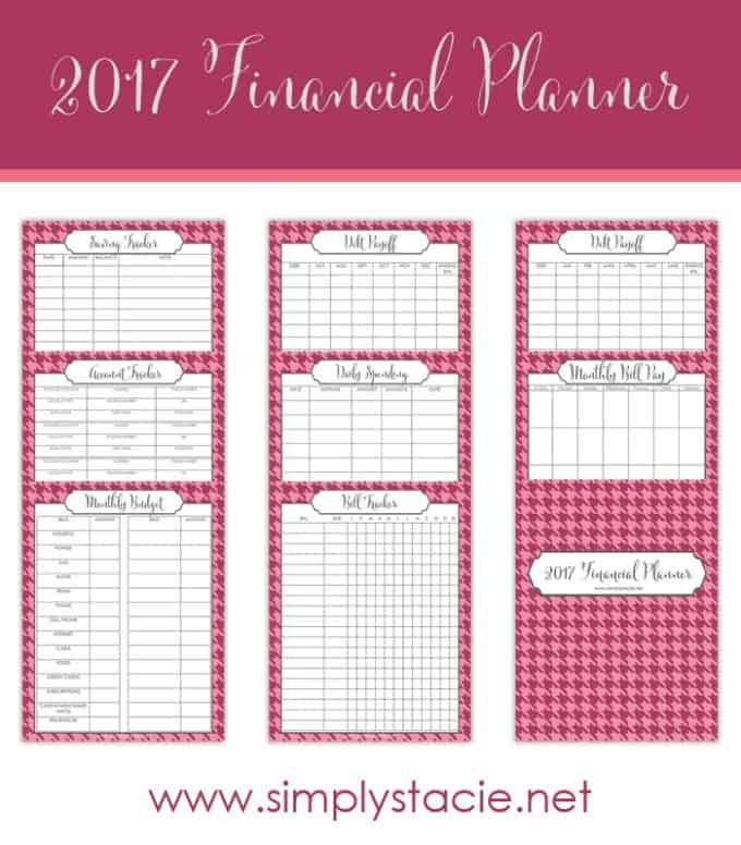 2017 Financial Planner Free Printable Simply Stacie