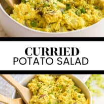 Curried Potato Salad collage pin.