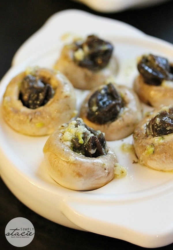 Escargots in Mushroom Caps with Garlic Butter- Impress your guests with this menu favourite, made right at home. Easy escargots appetizer.