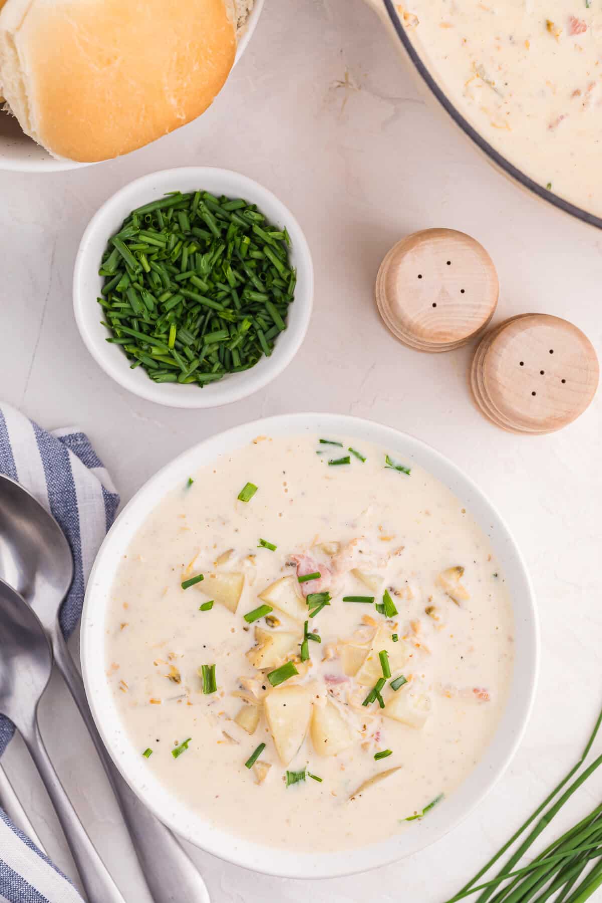 A bowl of New England Clam Chowder.