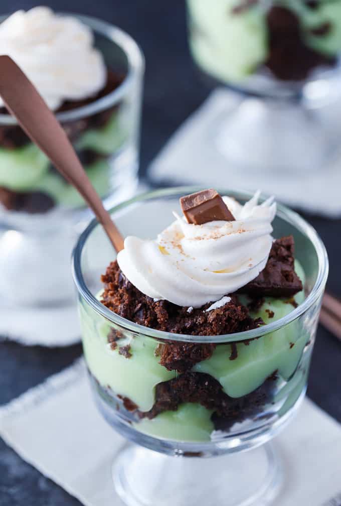 St. Patrick's Day Truffle - This easy and quick St. Patrick's Day dessert is made with boxed brownie mix, doctored instant vanilla pudding, Cool Whip and chocolate.