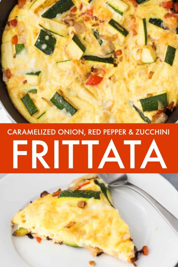 Caramelized Onion, Red Pepper & Zucchini Frittata - Loaded with red pepper and zucchini, this veggie-packed dish is healthy and filling - and low carb too!