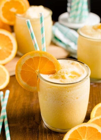 Orange Julius Copycat Recipe - The classic orange and vanilla flavour of this sweet and creamy drink is refreshing and satisfying, and much less expensive than a trip to the mall!