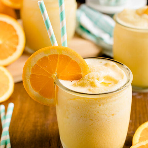 Orange Julius Copycat Recipe - The classic orange and vanilla flavour of this sweet and creamy drink is refreshing and satisfying, and much less expensive than a trip to the mall!