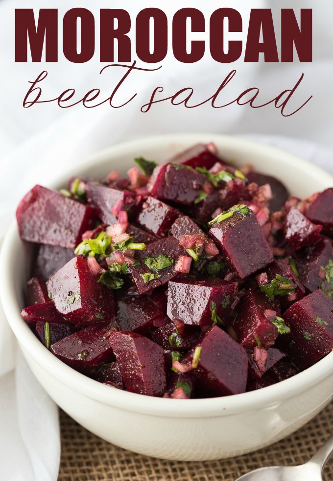 Moroccan Beet Salad - Naturally sweet and colorful, too! A light and refreshing Middle Eastern salad side dish packed with parsley, cilantro, and cumin.