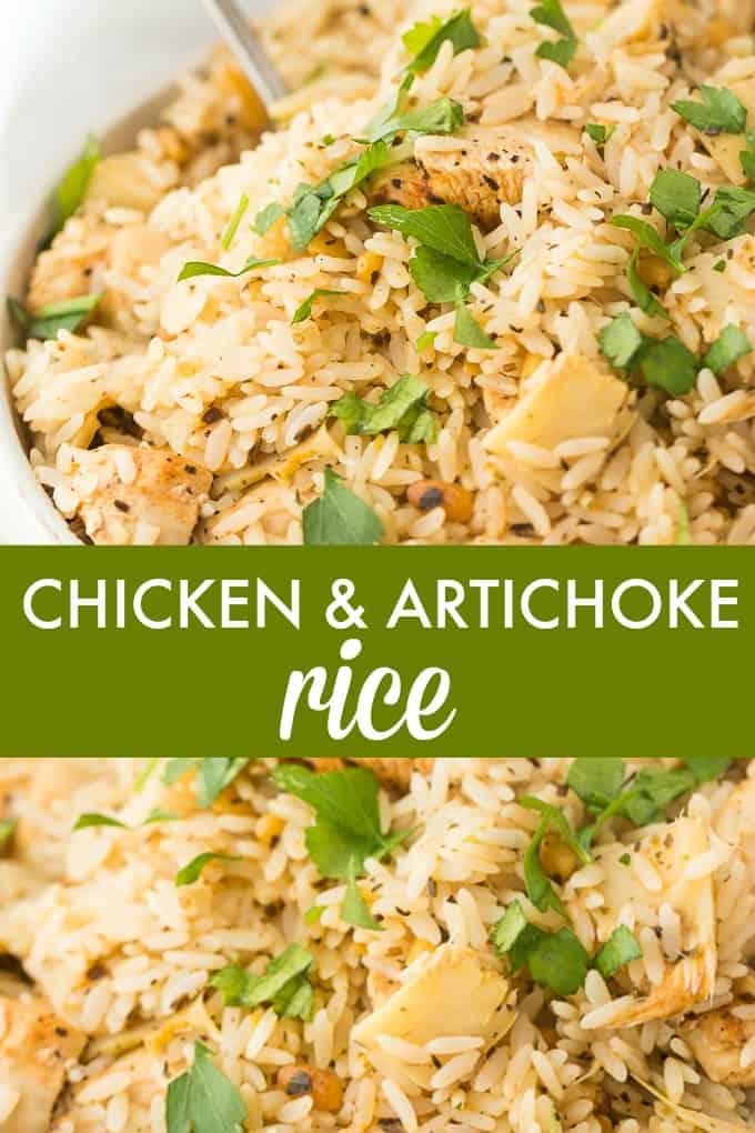 Chicken and Artichoke Rice - The perfect one-pan weeknight dinner! This Mediterranean-inspired recipe is packed with flavor and super easy.
