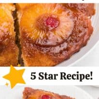 pineapple upside down cake collage