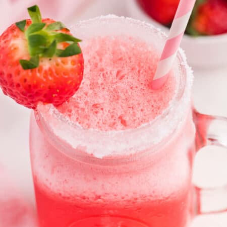 The recipe in a glass mug.