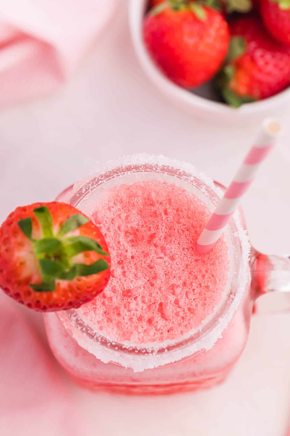 Pretty in Pink Punch in a glass.