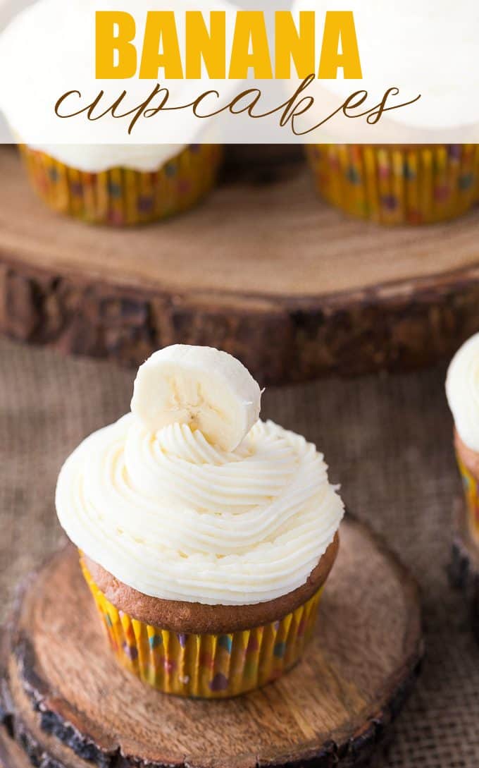 Banana Cupcakes - These cupcakes will drive you bananas! They are super versatile, and can be made extra special with cream cheese icing, and the addition of peanut butter chips.