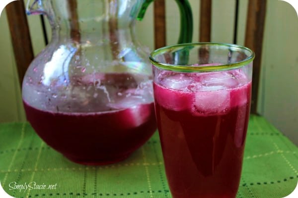 Sparkling Grape Lemonade - With bubbly lemon lime soda, frozen grape punch and lemonade, this drink is so easy to make when entertaining, or when you want to treat the kids to a special summery drink.