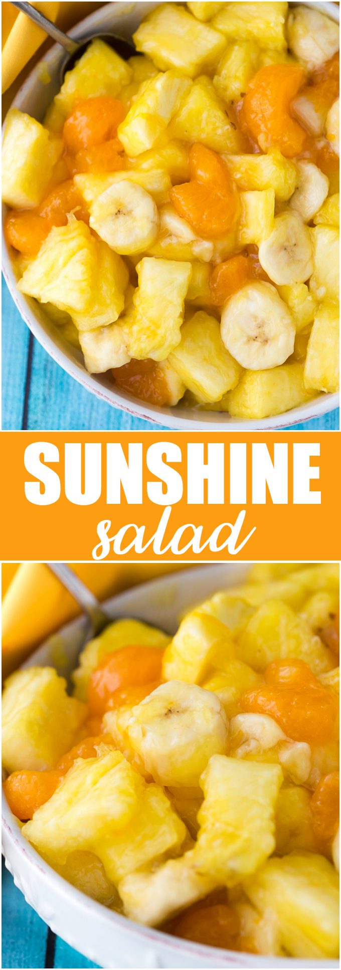 Sunshine Salad - A delicious fruit salad that is only 2 Weight Watcher’s Points Plus per one cup serving.