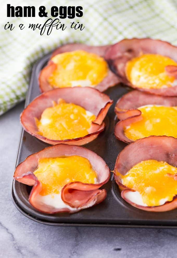 Ham & Eggs in a Muffin Tin - Savory and filling, this low carb breakfast recipe is a great make-ahead option for busy mornings.