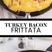 Turkey Bacon Frittata - Cut a few calories on this amazing brunch dish! Swap the pork for turkey in this delicious egg dish that's perfect for breakfast or dinner.