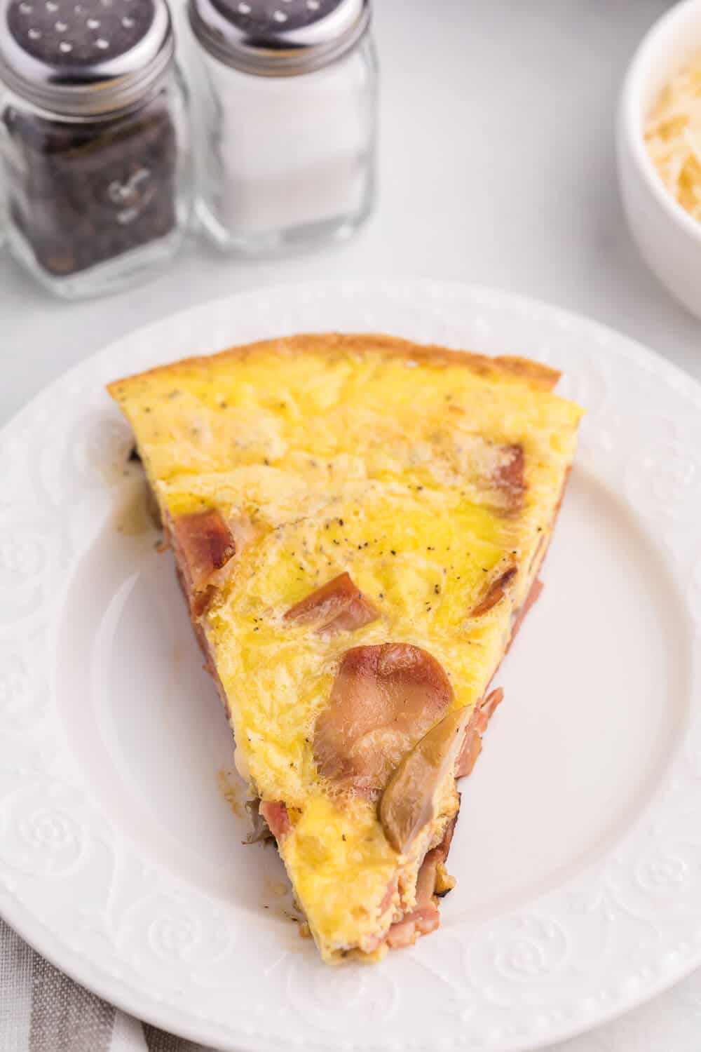 Turkey Bacon Frittata - Cut a few calories on this amazing brunch dish! Swap the pork for turkey in this delicious egg dish that's perfect for breakfast or dinner.