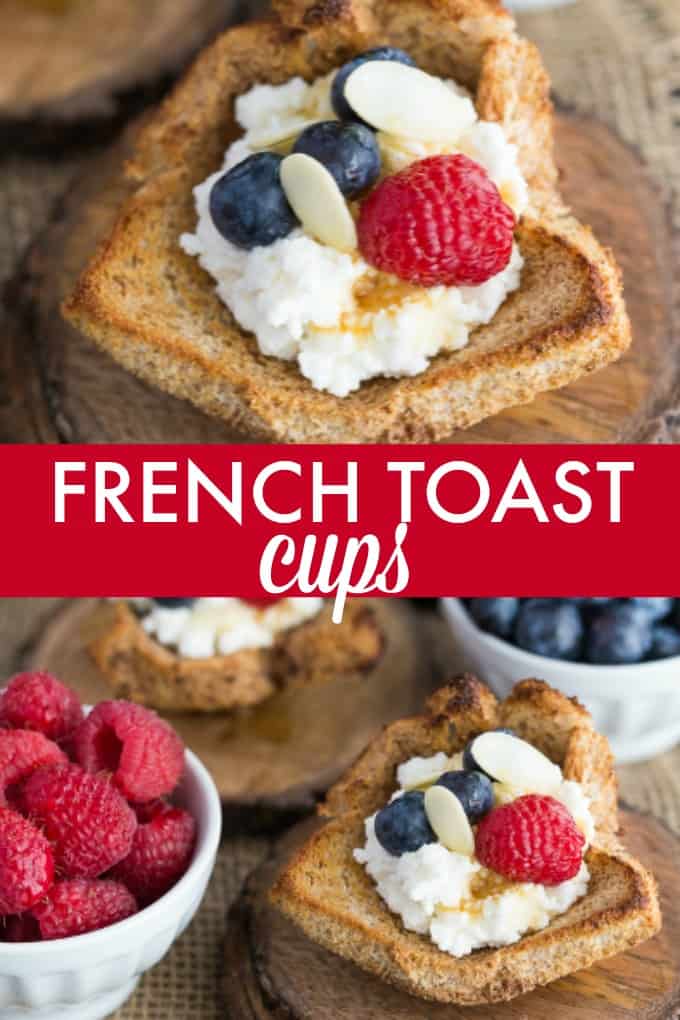 French Toast Cups - This easy breakfast recipe is the perfect sweet start to your day. Creamy ricotta with fresh berries and a drizzle of honey or maple syrup are a delicious breakfast treat.
