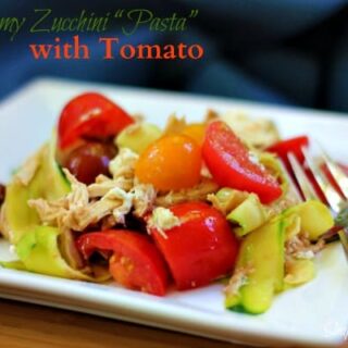 Creamy Zucchini “Pasta” with Tomato