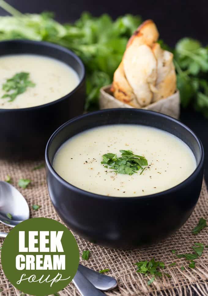 Leek Cream Soup - The perfect lunch soup! This smooth and creamy vegetable soup recipe is super light and full of flavor.