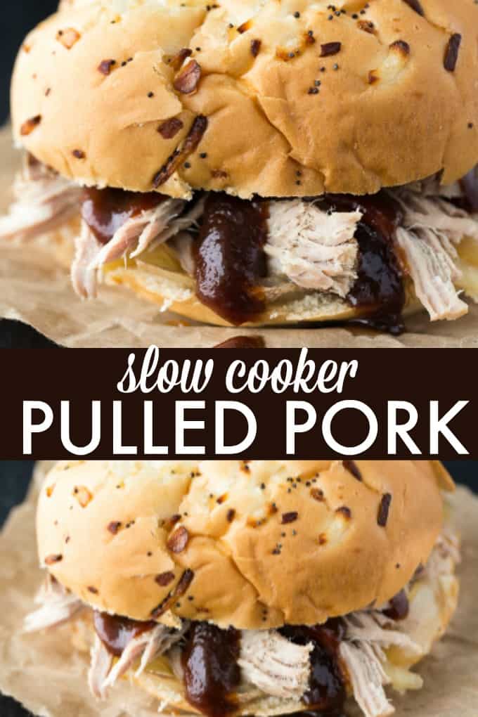 Slow Cooker Pulled Pork - You don't need a smoker for juicy pulled pork! Make this barbecue recipe in the Crockpot for sandwiches, baked potatoes, or pork tacos.