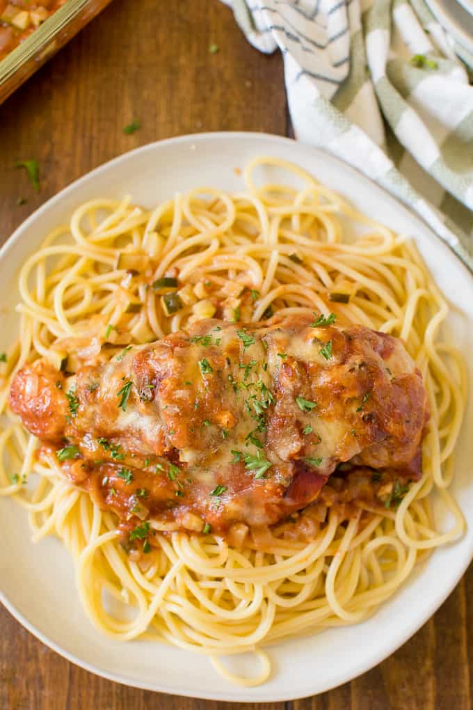 Baked Chicken Parmesan - Easy, cheesy, mouthwatering comfort food!