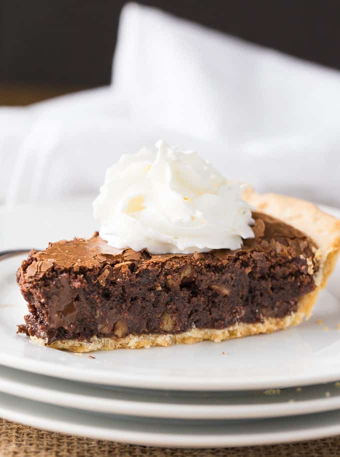 Chewy Chocolate Fudge Pie - With a fudgy brownie-like filling, this is a surefire hit with chocolate lovers! A decadent dessert - perfect for a holiday or special occasion. 