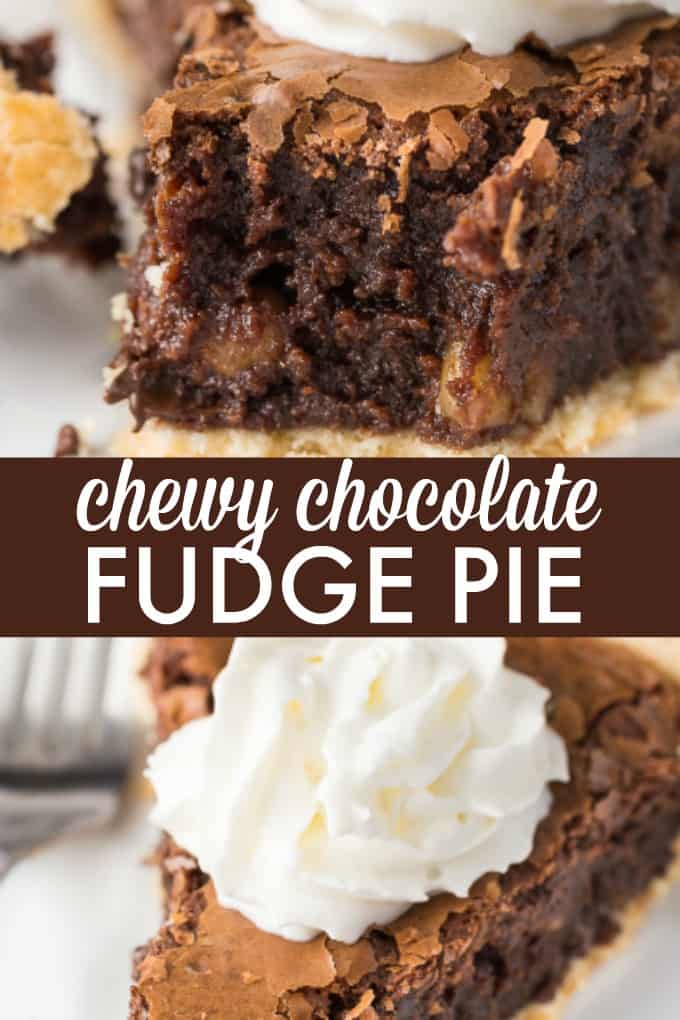 Chewy Chocolate Fudge Pie - With a fudgy brownie-like filling, this is a surefire hit with chocolate lovers! A decadent dessert - perfect for a holiday or special occasion. 