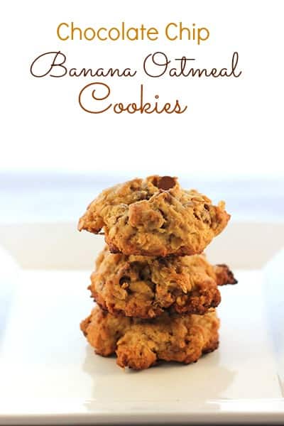 Chocolate Chip Banana Oatmeal Cookies