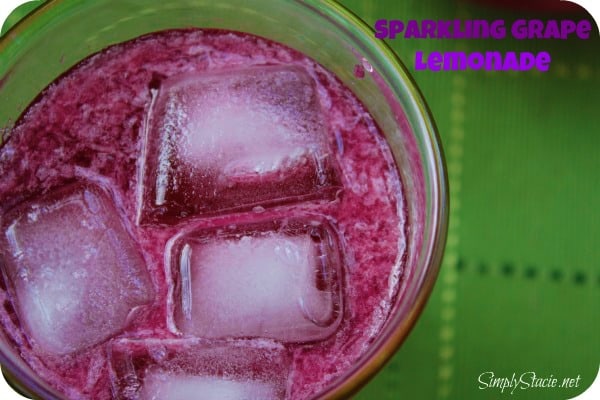 Sparkling Grape Lemonade - With bubbly lemon lime soda, frozen grape punch and lemonade, this drink is so easy to make when entertaining, or when you want to treat the kids to a special summery drink.