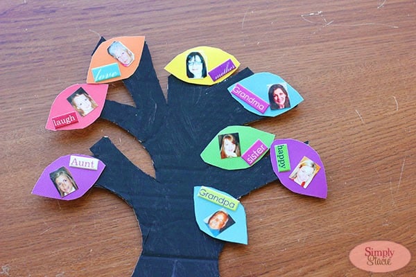 Family Photo Tree Craft - A fun and simple craft for the kids. Perfect for Mother's Day or Father's Day!
