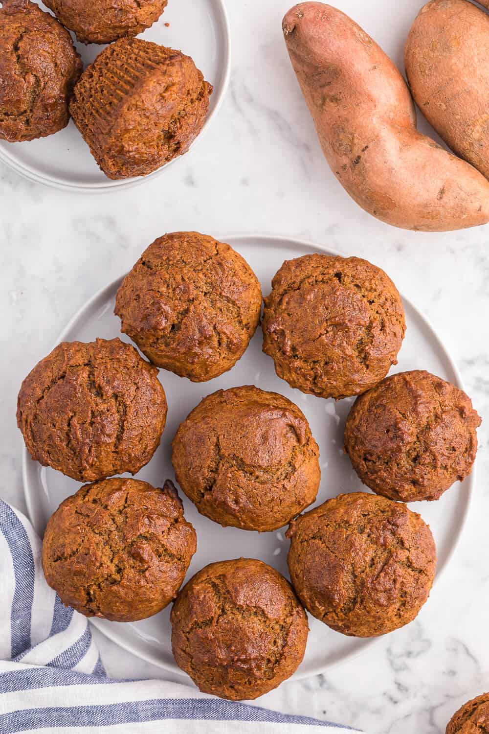 sweet potato muffins on a plate