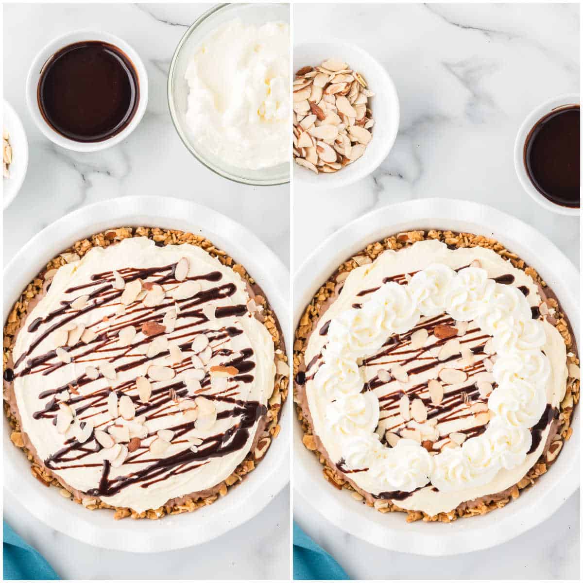 Steps to make ice cream pie.