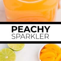 Peachy Sparkler - This sweet and bubbly mocktail full of peach flavour can be enjoyed by everyone...but would be a fantastic adult beverage with the addition of your favourite spirit. Enjoy on a hot summer day, soaking in the sun!