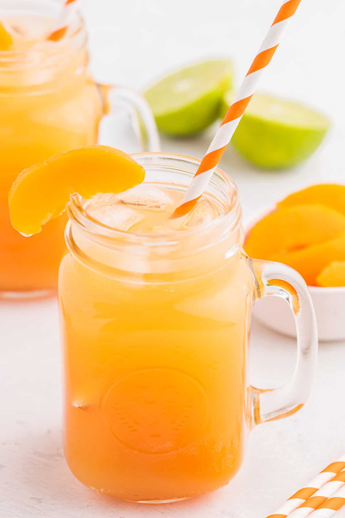 Peachy Sparkler - This sweet and bubbly mocktail full of peach flavour can be enjoyed by everyone...but would be a fantastic adult beverage with the addition of your favourite spirit. Enjoy on a hot summer day, soaking in the sun!