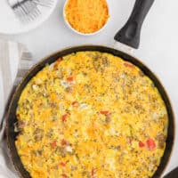 Sausage & Red Pepper Frittata - Sweet red peppers and savoury sausage are a delight together in this easy and delicious recipe. Served with a salad and fresh bread, it's the perfect quick weeknight meal!