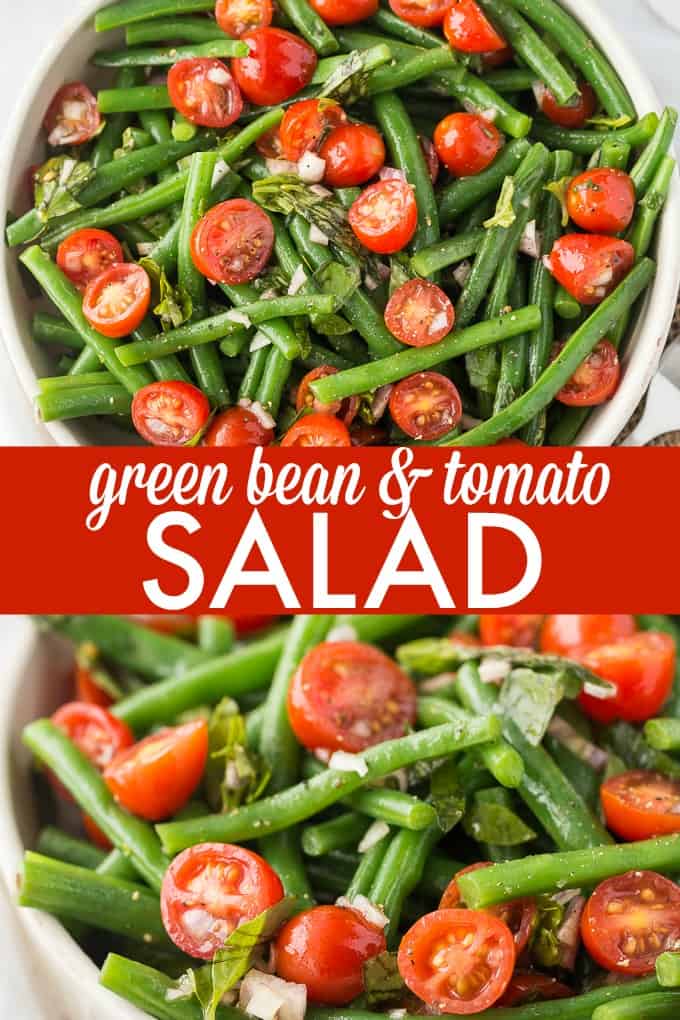 Green Bean and Tomato Salad - An effortless side dish that screams summer! This light and crispy side dish is great for weeknight dinners or your next barbecue.