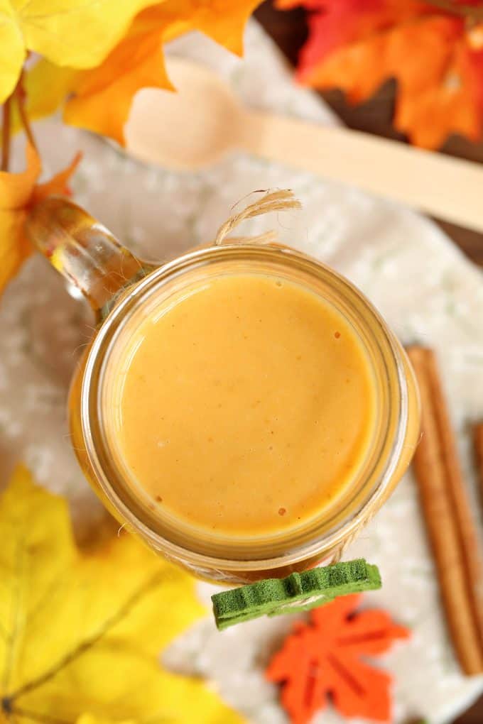 Pumpkin Pie Smoothie - Pumpkin flavour is popular all year-round, not just in the fall. This creamy and delicious non-dairy smoothie lets you visit the pumpkin patch any time you want to!
