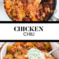 Chicken chili collage pin.