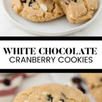 white chocolate cranberry cookies long collage pin