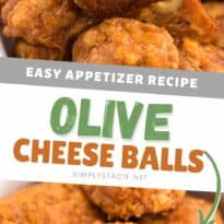 Olive Cheese Balls - A holiday favorite with a vegetarian twist! These perfect hors d'oeuvres are packed with olives, cheese, paprika, Worcestershire sauce, and a pinch of cayenne pepper.