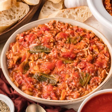 A bowl of soup.