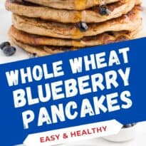 Whole Wheat Blueberry Pancakes - Blueberries are a wonder food, packed with fibre and antioxidants. Mixed into a light and fluffy whole wheat batter, these are a great way to add some extra nutrition without sacrificing delicious flavour.