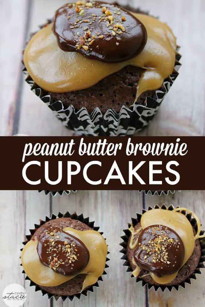 Peanut Butter Brownie Cupcakes Simply Stacie