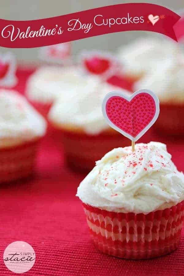 Valentine's Day Cupcakes - A delicately sweet cupcake topped with a creamy traditional buttercream icing is the perfect way to show the love of your life how much you care. These cupcakes can be dressed up for any occasion by using themed liners and different toppings.
