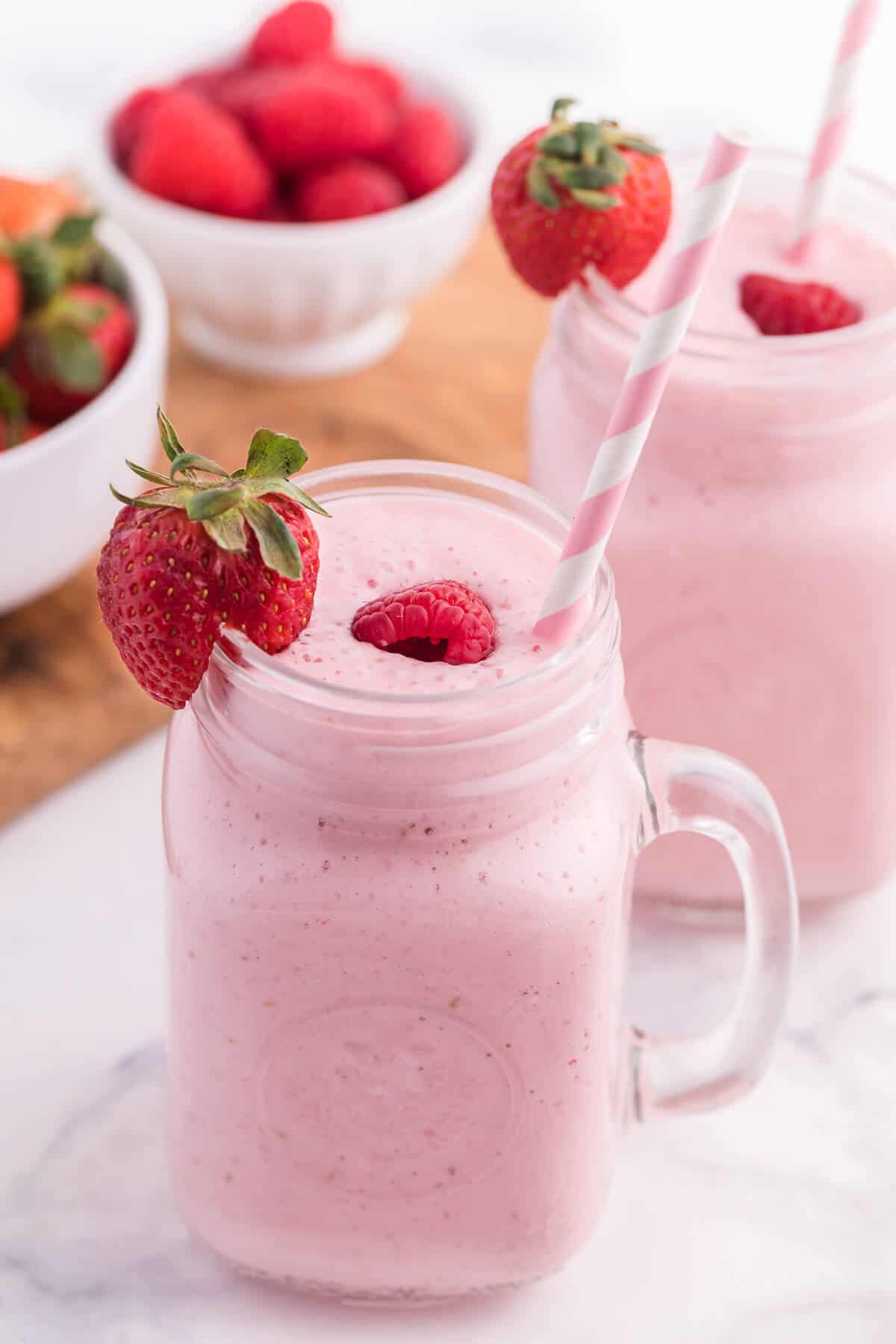Berry Jam Smoothie - Made with simple ingredients you're likely to have on hand like yogurt, milk and jam, you can make this quick "berry"-licious smoothie in no time at all!